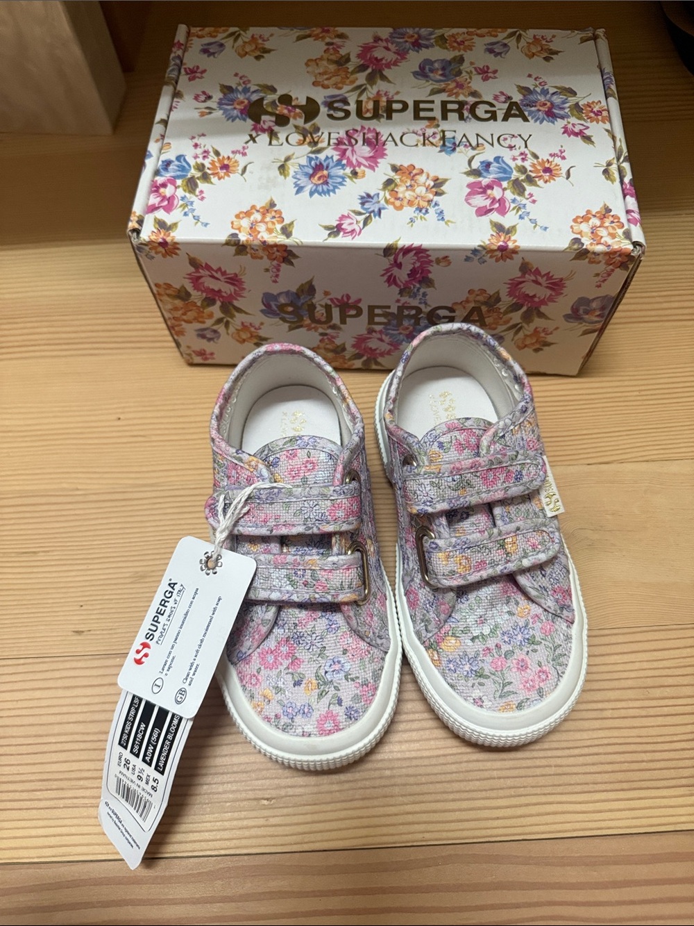 Superga Kids Multicolor Floral Velcro Canvas Sneakers
